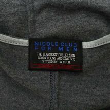 NICOLE CLUB FOR MEN ニコルクラブ フォーメン 通年 レイヤード風★ Vネック カーディガン Sz.46　メンズ グレー　C4T02850_3#O_画像6