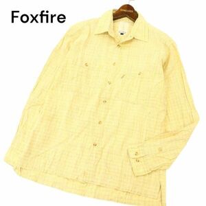 Foxfire Foxfire through year India cotton * long sleeve check shirt Sz.M men's outdoor C4T02944_3#C