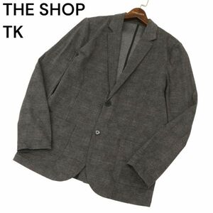 THE SHOP TK タケオキクチ 春夏 グレンチェック★ ストレッチ アンコン テーラード ジャケット Sz.XL　メンズ 大きいサイズ　C4T03085_4#M