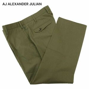 AJ ALEXANDER JULIAN アレキサンダージュリアン 麻 リネン混★ ストレッチ スラックス パンツ Sz.XL　メンズ 大きいサイズ　C4B01643_4#P