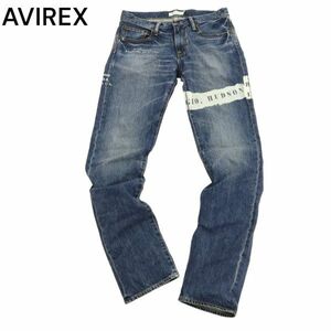 AVIREX アヴィレックス TYPE BLUE サージャント チャック ナローフィット ステンシル デニム パンツ ジーンズ Sz.30　メンズ　C4B01666_4#R