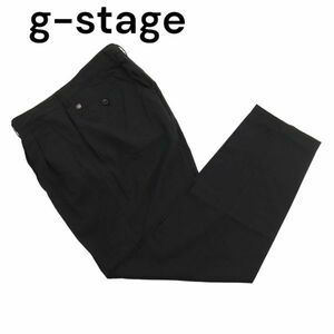 g-stage ジーステージ 春夏 ロゴ プレート★ 吸汗速乾 チェック ストレッチ スラックス パンツ Sz.48　メンズ 黒　C4B01702_4#P