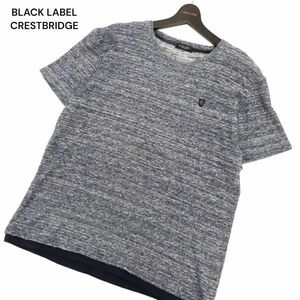 BLACK LABEL CRESTBRIDGE ブラックレーベル クレストブリッジ ロゴ★ パイル メランジ 半袖 カットソー Tシャツ Sz.L メンズ　C4T03357_4#A