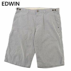 EDWIN GOLF エドウィン ゴルフ EP5003 麻 リネン混★ ストライプ スラックス ショート パンツ Sz.XL　メンズ 大きいサイズ　C4B01726_4#P