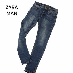 ZARA MAN ザラ マン 通年 USED加工★ ストレッチ スキニー デニム パンツ ジーンズ Sz.30　メンズ　C4B01724_4#R