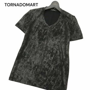 美品 21SS★ TORNADOMART トルネードマート 春夏 クラック フォイル プリント 半袖 カットソー Tシャツ Sz.M メンズ C4T03607_4#Dの画像1