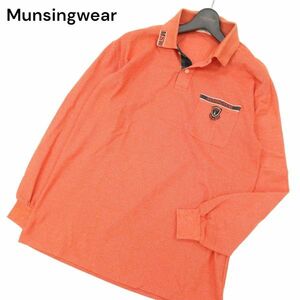 Munsingwear マンシングウェア 通年 ロゴワッペン★ 長袖 ポロシャツ Sz.MA　メンズ 日本製 ゴルフ　C4T03638_4#C