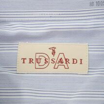 【新品 未使用】 TRUSSARDI トラサルディ 通年 胸ポケット 長袖 ストライプ シャツ Sz.40-82　メンズ 日本製　C4T03652_4#C_画像7