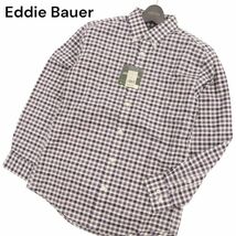 【新品 未使用】 Eddie Bauer エディーバウアー 吸水速乾 長袖 ボタンダウン チェック シャツ Sz.XS　メンズ アウトドア　C4T03737_4#C_画像1