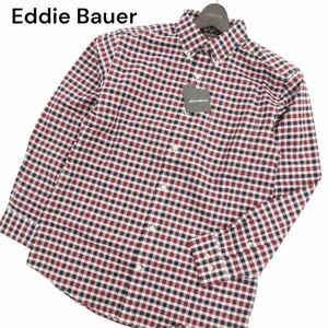 【新品 未使用】 Eddie Bauer エディーバウアー 通年 長袖 ボタンダウン チェック シャツ Sz.S　メンズ アウトドア　C4T03735_4#C