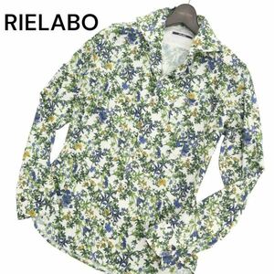 RIELABO リエラボ ニコルクラブ フォーメン 通年 花柄 フラワー総柄★ 長袖 スリム シャツ Sz.46　メンズ　C4T03734_4#C