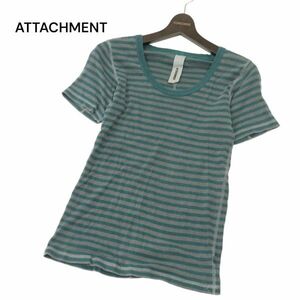 ATTACHMENT Attachment spring summer short sleeves border * cut and sewn T-shirt Sz.1 men's made in Japan C4T03794_4#D