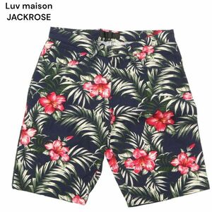 Luv maison JACKROSE ジャックローズ 【花柄 ハイビスカス ボタニカル】 ハーフ ショート パンツ Sz.M　メンズ ネイビー　C4B01885_4#P