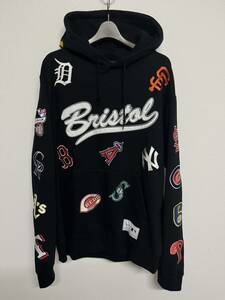 【入手困難】 F.C.Real Bristol ブリストル パーカー スウェット SOPH ソフ 黒 ブラック MLB ワッペン 総柄 刺繍 XL 希少 美品