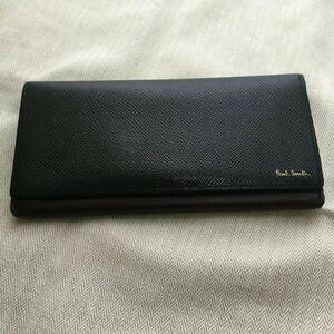 （送料込）ポールスミス■メンズ 長財布 型押しブラックｘ紫ｘブルー Paul Smith