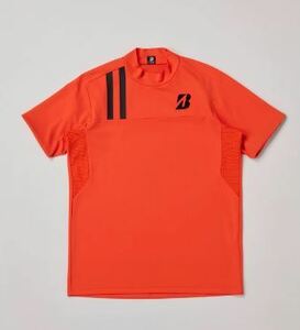 《2024年春夏》【ゆうパケット対応】ブリヂストンゴルフ AGM11A 半袖モックネックシャツ　オレンジ（M)