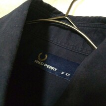FRED PERRY デザインシャツ フレッドペリー チェックラインBDシャツ ワンポイント刺繍 ネイビー 月桂樹 ローレルリーフ ボタンダウンシャツ_画像7