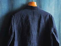 40sビンテージ1940年代フランス肉厚ブラックリネン黒フレンチワークジャケット麻カバーオール欧州ユーロ30s50sモールスキン古着20s30s50s仏_画像5
