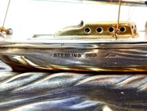 B100 銀製 STERLING 960 SEKI 帆船 ヨット ガラスケース付 置物 銀細工 船 _画像7
