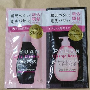 《花王》 ピュアン デトクレンズシャンプー＆チャージビューティトリートメント なめらかリッチ ピローセット 15mL×2