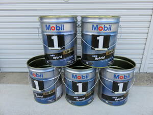 モービル１オイル，２０Lペール缶、空缶５個セット