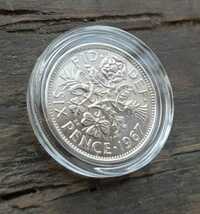 ゴルフボールマーカー幸せのシックスペンス イギリス ラッキー6ペンス 英国コイン 美品です 本物 19.5mm 2.8gram カプセル付き_画像3