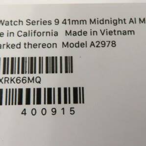 #76230 未開封/未使用品 Apple Watch Series 9 GPSモデル 41mm MR8X3J/A ミッドナイトアルミ/ミッドナイトバンド(M/L)の画像4