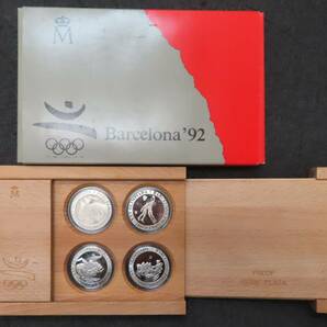 #76185 バルセロナ オリンピック 開催記念 1992 スペイン 2000ペセタ プルーフ銀貨 4種セット コインの画像1