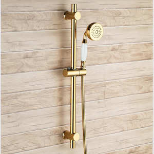 格安 調節可能な真鍮ハンドシャワーヘッドセット1p シャワーヘッド シャワー バスルーム ゴールド 真鍮 スライドバー ホース 調節可能