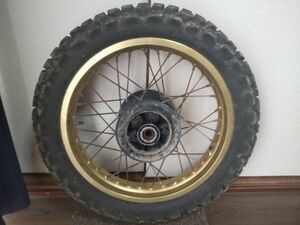 S-591. Honda XLR250R all ... original rear wheel Gold 2.15×17 MD16-1006... 1985 year ~ restore Showa era 