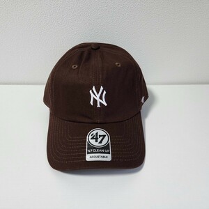 【新品未使用】MLB キャップ メジャーリーグ 47Brand帽子 CAP ニューヨーク ヤンキー Yankees 男女兼用　チョッコ色