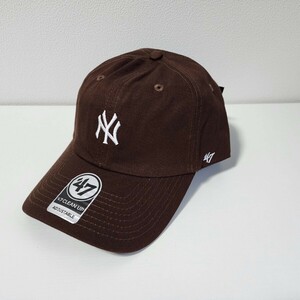 【新品未使用】MLB キャップ メジャーリーグ 47Brand帽子 CAP ニューヨーク ヤンキー Yankees 男女兼用　チョッコ色