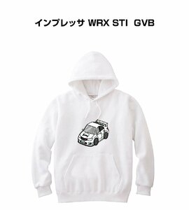 MKJP パーカー 車好き プレゼント 車 インプレッサ WRX STI GVB 送料無料