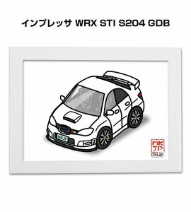 MKJP イラストA5フレーム付 インプレッサ WRX STI S204 GDB 送料無料