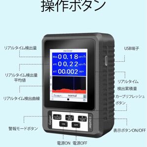 ガイガーカウンター 白 放射線測定器 電磁波測定 β/γ/X線 放射線　レントゲン　γ線　β線　X線　原発事故　放射能