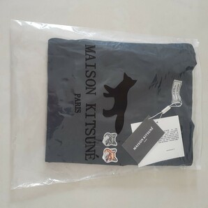 新品 未使用 Lサイズ MAISON KITSUNE メゾンキツネ 刺繍ロゴ フォックス Tシャツ ダブルTシャツ ブラック の画像6