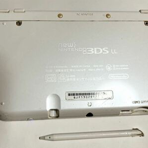 【RA-24】通電OKジャンク☆New Nintendo 3DSLL ホワイト+3DSアクアブルー まとめて2台セット！の画像3