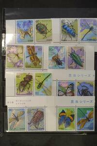 （未使用）昆虫シリーズ切手16種＋小型シート