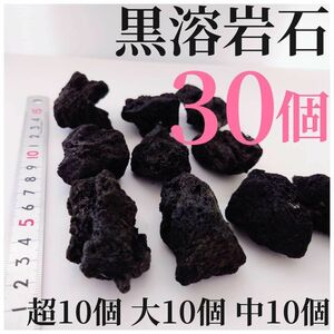 黒溶岩石 30個【超10大10中10】☆アクアリウム、テラリウム、苔リウムに最適