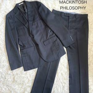 【マッキントッシュフィロソフィー】MACKINTOSH PHILOSOPHY トロッター　スーツセットアップ　シングル 2B 背抜き 本切羽 裾ダブル黒 M