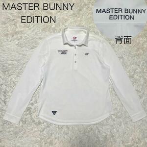 【極美品】MASTERBUNNY EDITION　マスターバニーエディション ゴルフウェア 長袖ポロシャツ 白 ロゴ 2　パーリーゲイツ