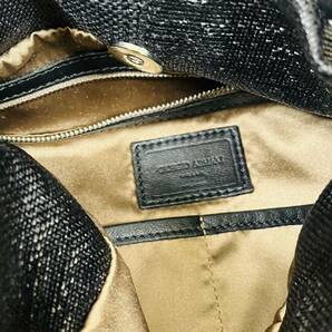 【MIA-11243IM】1円 ～ ジョルジオアルマーニ GIORGIO ARMANI ハンドバッグ ブランド ファッション ブラック ロゴマークの画像6