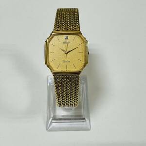 [MIA-10266YN]1 jpy ~ SEIKO Dolce Seiko Dolce quartz Gold color face 3 hands 7731-5000 men's clock immovable goods * watch stem defect 