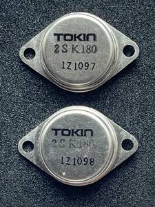 TOKIN/トーキン V-FET/SIT 2SK180 2個 同一ロットシリアル連番 新品・未使用 ②（2SK77類似デバイス YAMAHA B-1修理用に如何？）