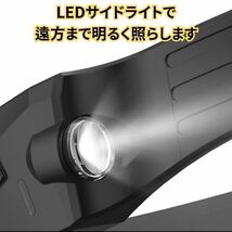 2個　超軽量　LED ヘッドライト 懐中電灯 充電式 センサー機能　 停電 キャンプ ソロキャンプ アウトドア 災害 夜釣り_画像6