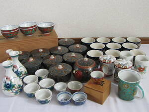  Kutani * hot water .* sake cup and bottle * sake bottle * sake cup etc. * together set 