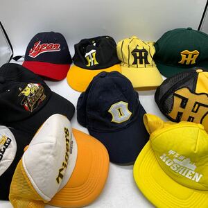 6-4-50■阪神タイガース 帽子　10個まとめて 　Tigers Japan “New Era Fits “ 熱くなれ 甲子園 中古現状品 ベースボールキャップ