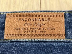 ほぼ 新品 faconnable ファソナブル デニムパンツ スリム ジーンズ スペイン 綺麗めデニム 検 RRL ラルフローレン ヌーディジーンズ