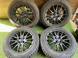 美品　185/65R15 88Q DUNLOP WINTERMAXX スタッドレス 2022年製　バリ山4本セット　15x5.5J ET 42 PCD 4Hx100 ハブ系やく　73mm