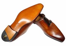 シャープで色気あるモダンドレス靴！【 MAGNANNI / マグナーニ (西 】美しいロングノーズと芸術的カラーリングの ダブルモンクシューズ 42_画像3